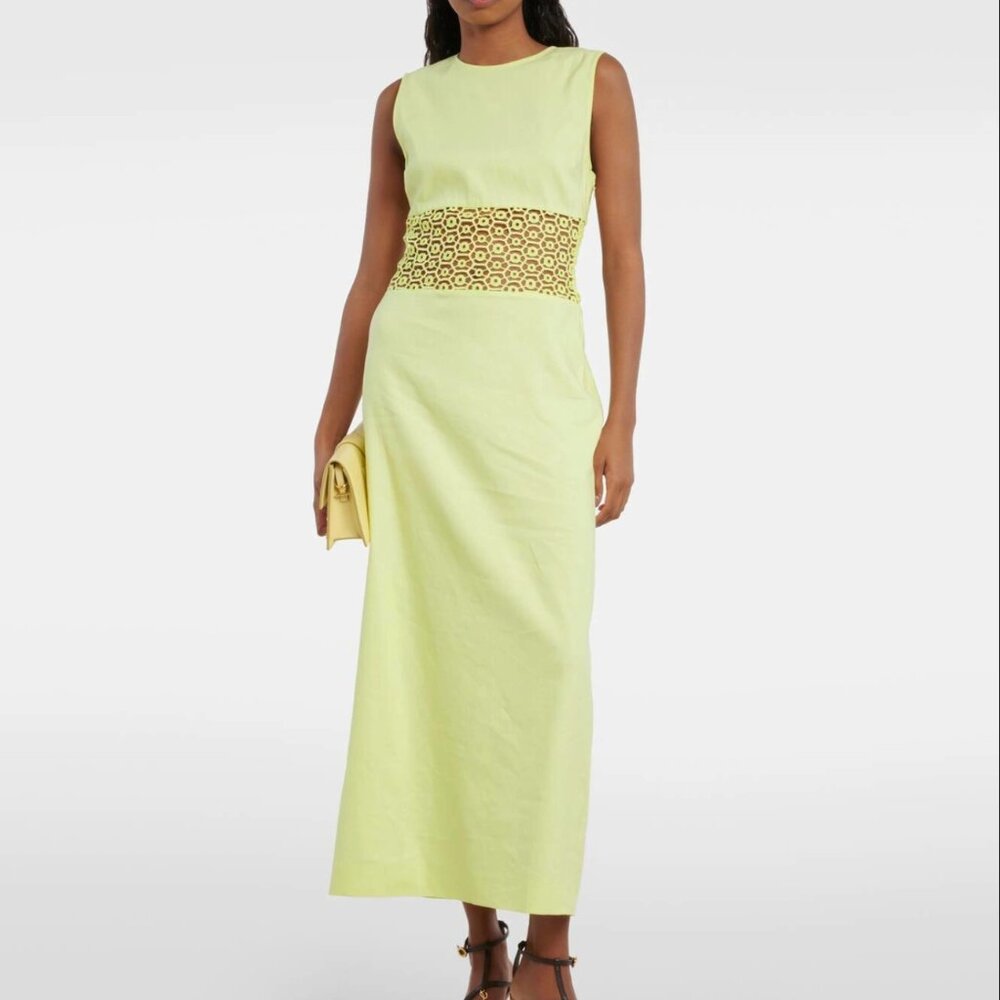 Simkhai Ginza linen-blend maxi dress | Size 6 | Yellow